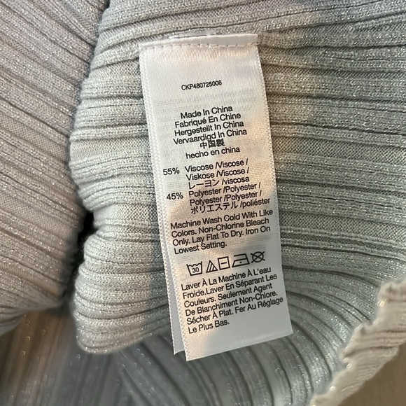 Madewell Lurex Phoebe Snowy Cutaway Tank in Light Gray Shimmer NWT! - Picture 7 of 7